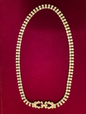Vintage Bvlgari Style Diamond Rhinestone Choker Necklace. Stunning